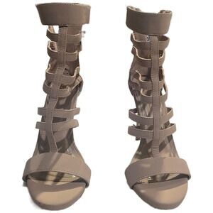 OLIVIA K‎ Gold Strappy Stiletto Heels Gladiator Sandals Women's Size 6.5